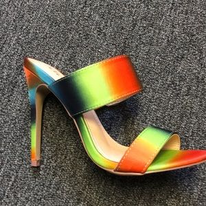 Orange and Green Multi color stiletto